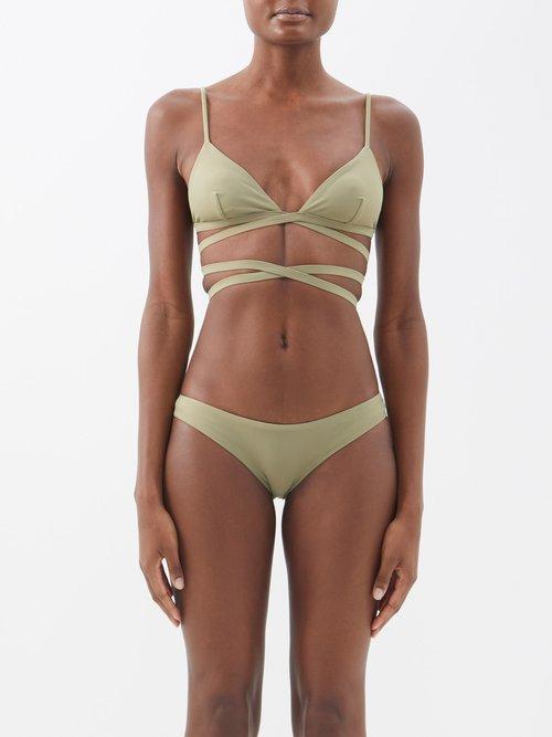 Matteau - The Wrap Triangle Bikini Top - Womens - Sage