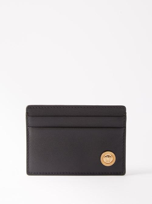 Versace - Medusa Head-plaque Leather Cardholder - Mens - Black