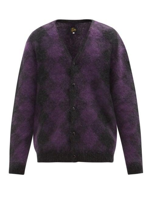 Needles - Diamond Mohair-blend Cardigan - Mens - Black