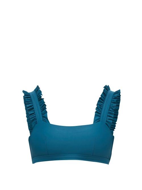Matchesfashion.com Ephemera - Ruffle Bikini Top - Womens - Green