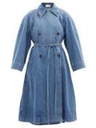 The Row - Agathan Double-breasted Denim Coat - Womens - Blue