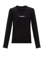 Matchesfashion.com Vetements - Logo-embroidered Wool Sweater - Mens - Black