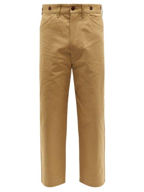 Junya Watanabe - Buckled Cotton-twill Chinos - Mens - Camel
