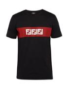 Matchesfashion.com Fendi - Ff Logo Print Cotton T Shirt - Mens - Black Multi