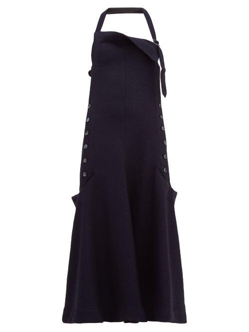 Matchesfashion.com Jacquemus - Tablier Halterneck Open Back Apron Dress - Womens - Navy