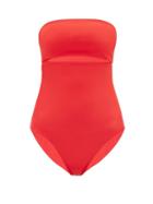 Matchesfashion.com Jade Swim - Highlight Strapless Cutout Swimsuit - Womens - Red