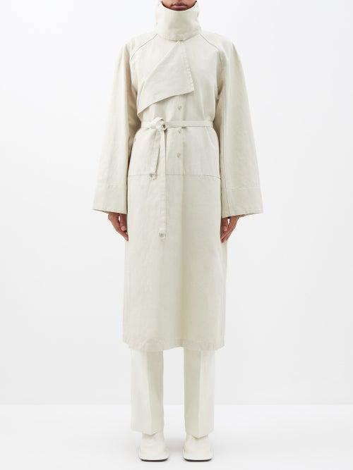 Lemaire - Shirt-insert Cotton-blend Canvas Trench Coat - Womens - Beige