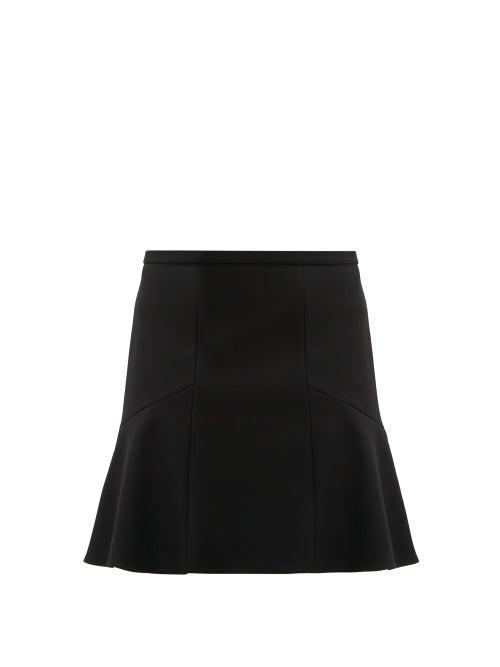 Matchesfashion.com Redvalentino - Mid Rise Herringbone Tweed Mini Skirt - Womens - Black
