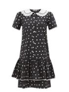 Batsheva - Clarice Tiered Polka-dot Cotton-poplin Dress - Womens - Black Multi