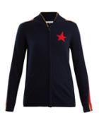 Matchesfashion.com Bella Freud - Billie Intarsia Knit Cashmere Blend Sweater - Womens - Navy Gold