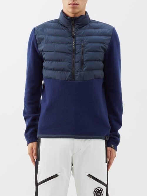 Capranea - Tumas Hybrid Merino And Down Mid-layer Top - Mens - Navy