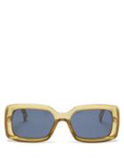 Matchesfashion.com Givenchy - Logo-cutout Rectangular Acetate Sunglasses - Womens - Gold