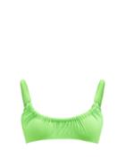 Ladies Beachwear Isa Boulder - Bowes Drawstring Recycled-fibre Bikini Top - Womens - Green