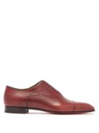 Matchesfashion.com Christian Louboutin - Greggo Leather Oxford Shoes - Mens - Burgundy