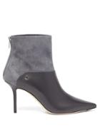 Matchesfashion.com Jimmy Choo - Beyla 85 Leather And Suede Ankle Boots - Womens - Grey