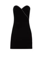 Matchesfashion.com Saint Laurent - Strapless Velvet Mini Dress - Womens - Black