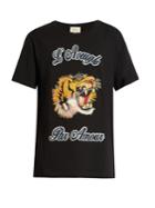 Gucci Tiger-appliqu Crew-neck T-shirt