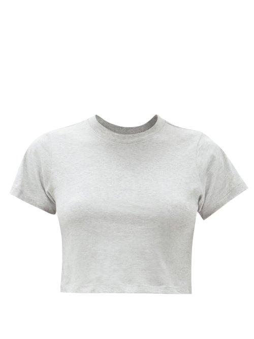 Matchesfashion.com X Karla - The Baby Cotton-jersey Cropped T-shirt - Womens - Grey