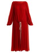 By. Bonnie Young Boat-neck Balloon-sleeved Chiffon Dress