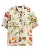 Matchesfashion.com Amiri - Psychedelic Mushroom-print Silk Shirt - Mens - White