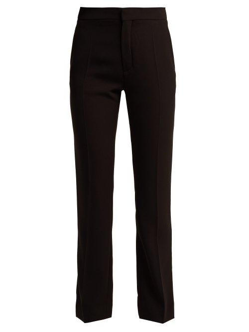 Matchesfashion.com Chlo - Straight Leg Crepe Trousers - Womens - Black