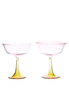 Matchesfashion.com Campbell-rey - X Laguna B Set Of Two Cosimo Coupe Glasses - Pink Multi