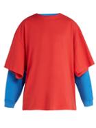 Matchesfashion.com Balenciaga - Double Layer Cotton T Shirt - Mens - Red