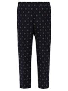 Matchesfashion.com Gucci - Patterned Cotton Blend Trousers - Mens - Navy