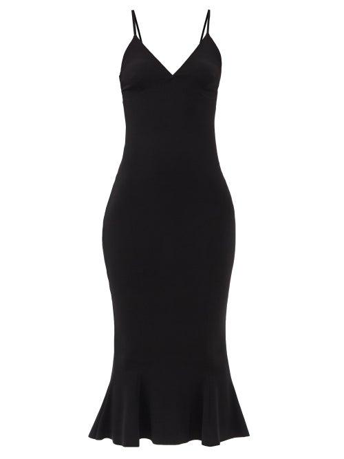 Norma Kamali - Fishtail Jersey Slip Dress - Womens - Black