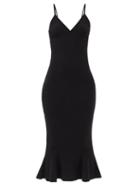 Norma Kamali - Fishtail Jersey Slip Dress - Womens - Black