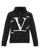 Matchesfashion.com Valentino - Deconstructed Go Logo Print Hooded Sweatshirt - Mens - Black