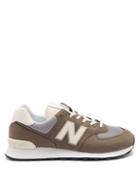 New Balance - 574 Suede And Mesh Trainers - Mens - Grey