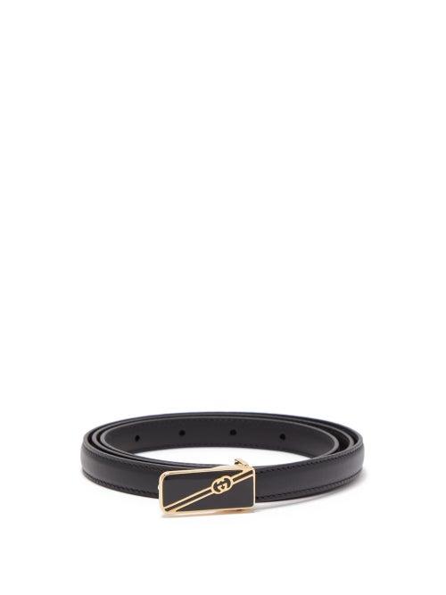 Matchesfashion.com Gucci - Gg Buckle Leather Belt - Mens - Black