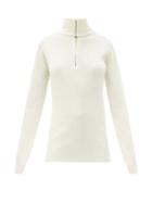 Matchesfashion.com Jil Sander - Roll-neck Rib-knitted Wool Sweater - Womens - Ivory