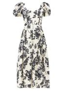 Matchesfashion.com Brock Collection - Salvina Floral-print Cotton Dress - Womens - White Multi