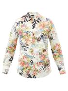 Dsquared2 - Embroidered Floral-print Cotton-poplin Shirt - Mens - Multi