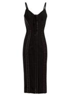 Matchesfashion.com Dolce & Gabbana - Lace Up Midi Dress - Womens - Black