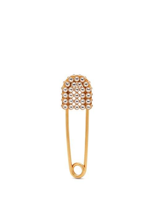 Matchesfashion.com Burberry - Pav Crystal Kilt Pin Brooch - Womens - Gold