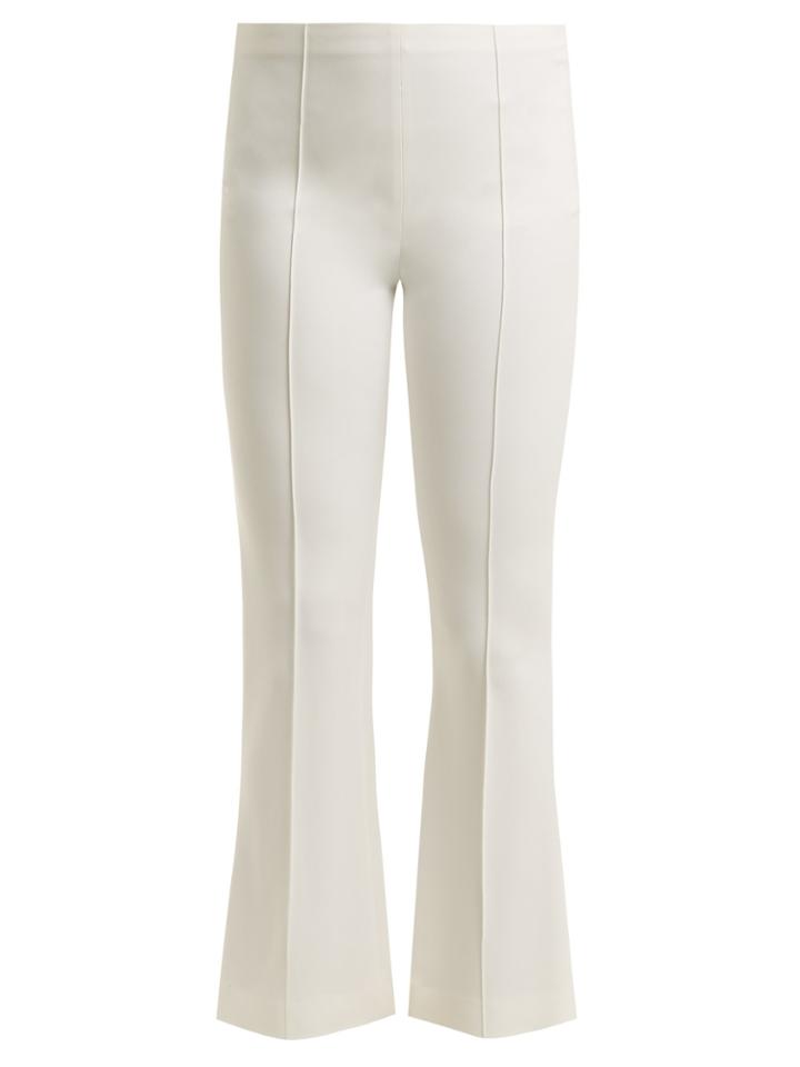 The Row Beca Pintucked Kick-flare Crepe Trousers