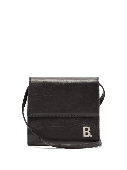 Matchesfashion.com Balenciaga - B Logo Leather Cross Body Bag - Mens - Black