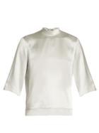 Helmut Lang Tie-back Silk-charmeuse Top