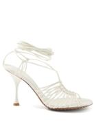 Bottega Veneta - Lace-up Leather Sandals - Womens - White