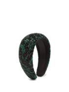 Matchesfashion.com Ganni - Zebra-patterned Beaded Padded Headband - Womens - Green Multi