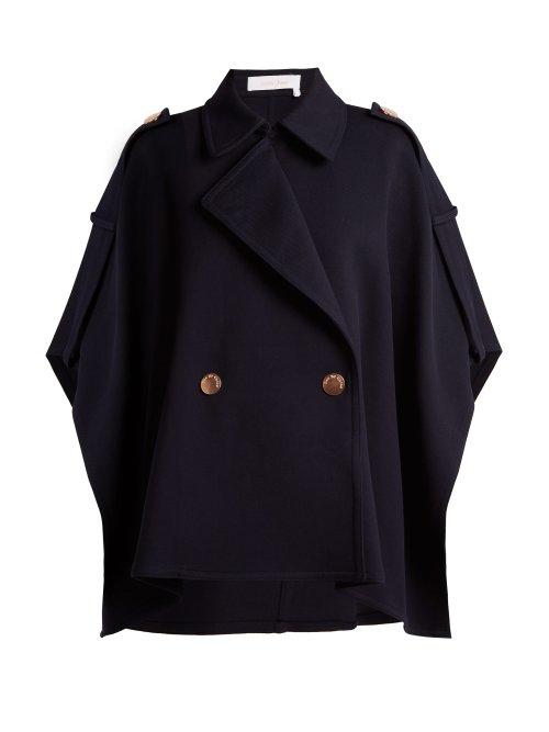 Matchesfashion.com See By Chlo - City Double Breasted Cape - Womens - Navy