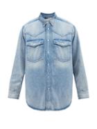 Isabel Marant - Popittih Flap-pocket Denim Shirt - Mens - Blue White