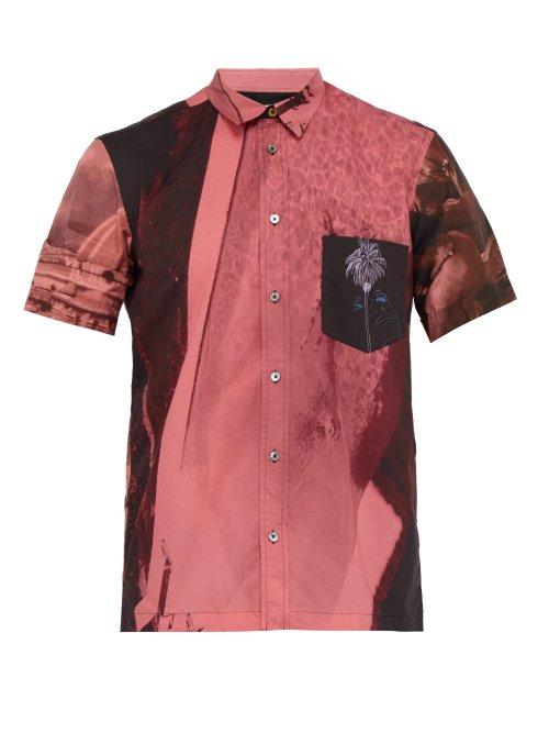 Matchesfashion.com Paul Smith - Photo Print Short Sleeve Cotton Shirt - Mens - Pink