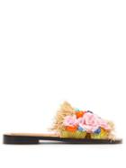 Matchesfashion.com Loewe Paula's Ibiza - Beaded Raffia Slides - Mens - Multi