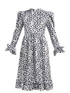 Matchesfashion.com Batsheva - Dalmation Print Textured Velvet Dress - Womens - Black Multi