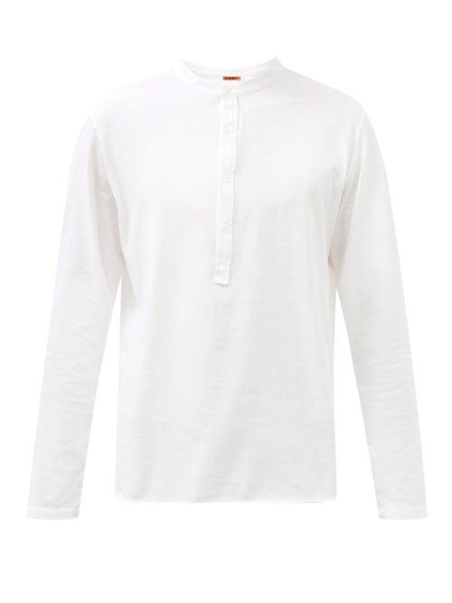 Mens Rtw Barena Venezia - Nalin Cotton-jersey Henley Long-sleeve Shirt Shirt - Mens - White