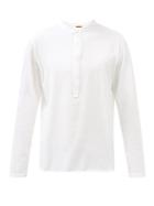 Mens Rtw Barena Venezia - Nalin Cotton-jersey Henley Long-sleeve Shirt Shirt - Mens - White